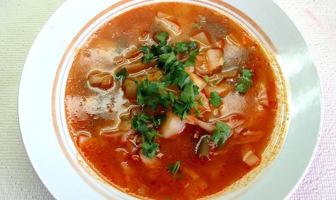 Щи с зеленой стручковой фасолью