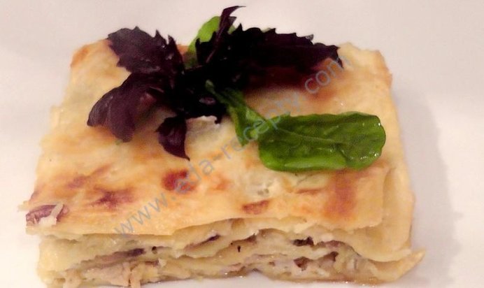 Лазанья с курицей и грибами