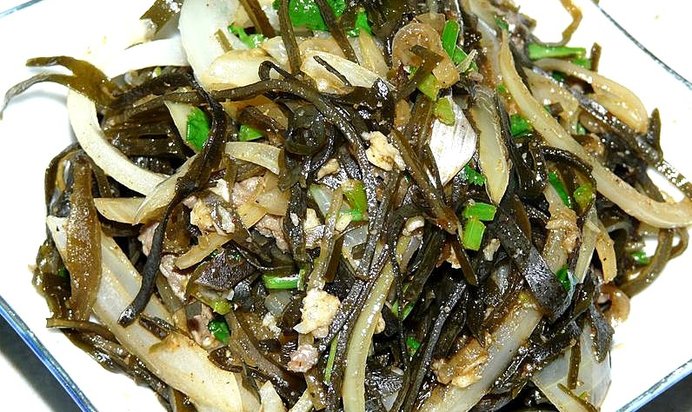 Жареная морская капуста
