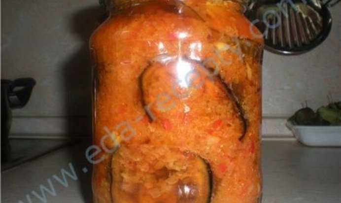 Салат тещин язык из баклажанов на зиму