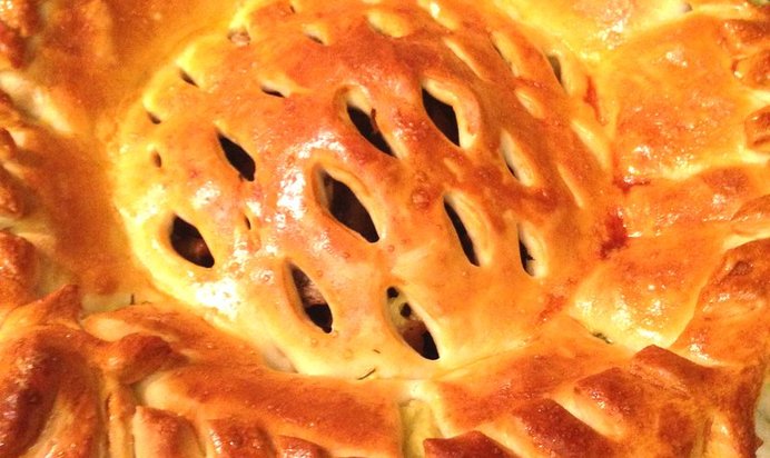 Пирог с картошкой и грибами