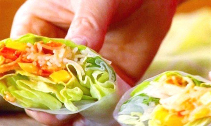 Овощные роллы с майонезом чили