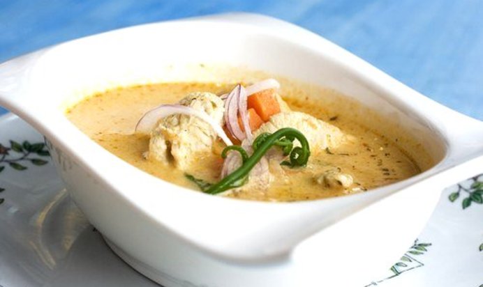 Куриный суп с диким рисом и плавленым сыром