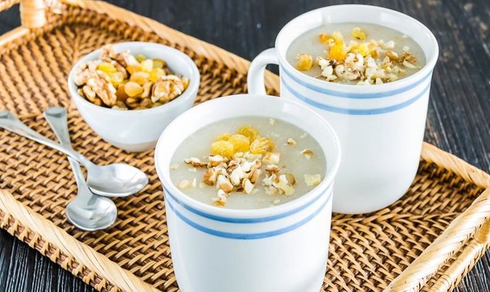 Овсяный кисель с орехами