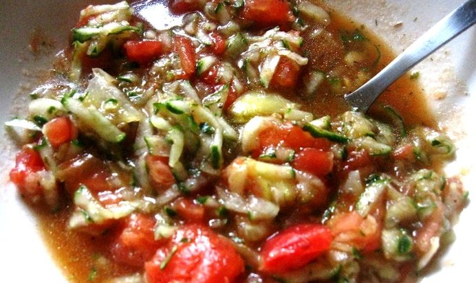 Гаспачо с газированной водой