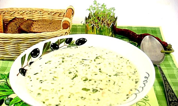 Суп со шпинатом и сливками