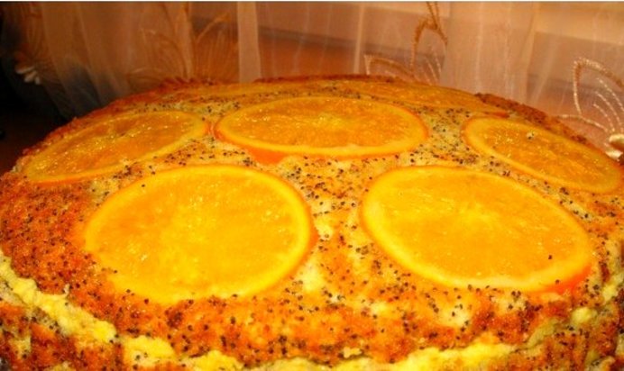 Торт апельсиновый с маком