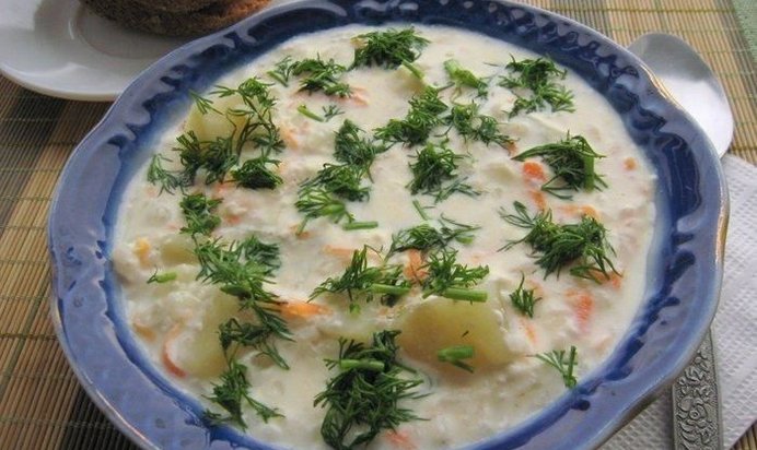 Сырный суп пюре с курицей