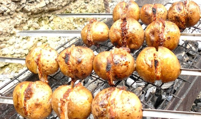 Шашлык из картофеля
