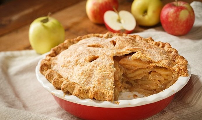 Шарлотка с яблоками и корицей