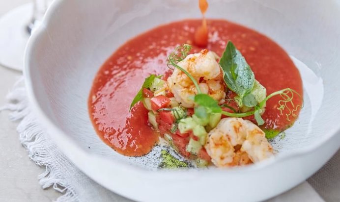 Гаспачо с креветками