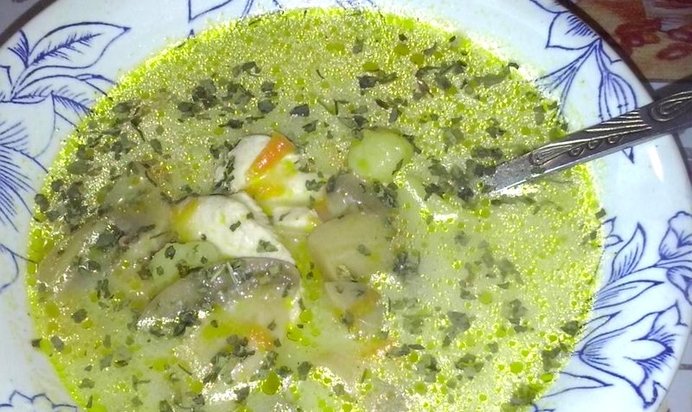 Сырный суп с грибами