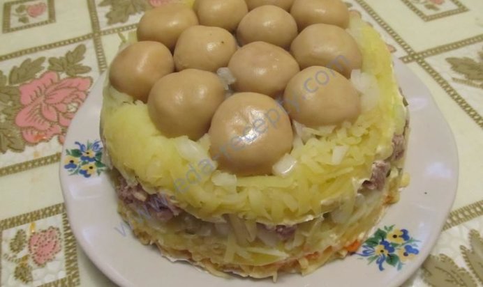 Вкусный салат грибы корейская морковь