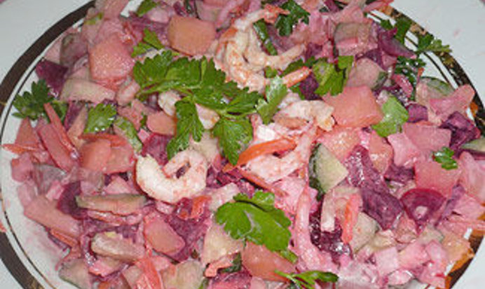 Винегрет с креветками Свежесть северного моря