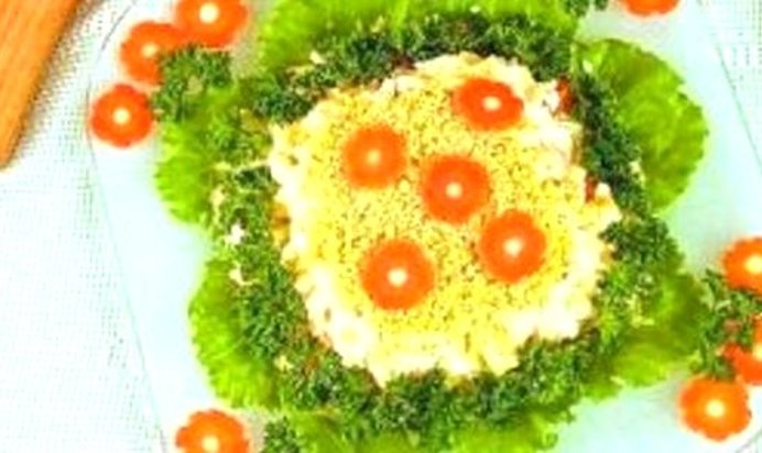 Салат Мимоза с лососем