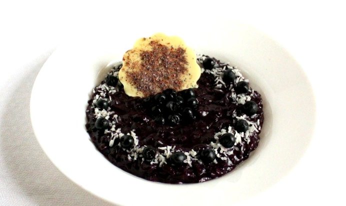 Чернично-кокосовое ризотто