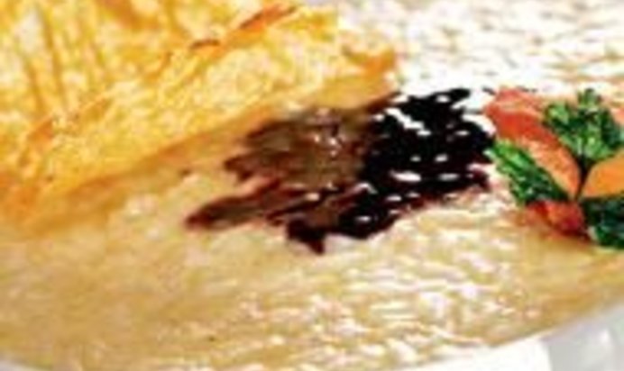 Ризотто с соусом Кьянти Классико и чипсами из Пармиджано Реджано