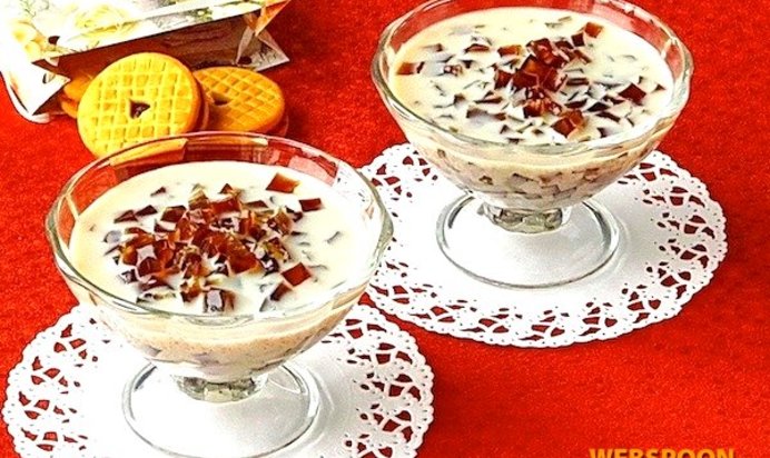 Кофейное желе в сливочно-ликёрном коктейле