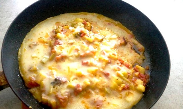 Вегетарианский овощной омлет