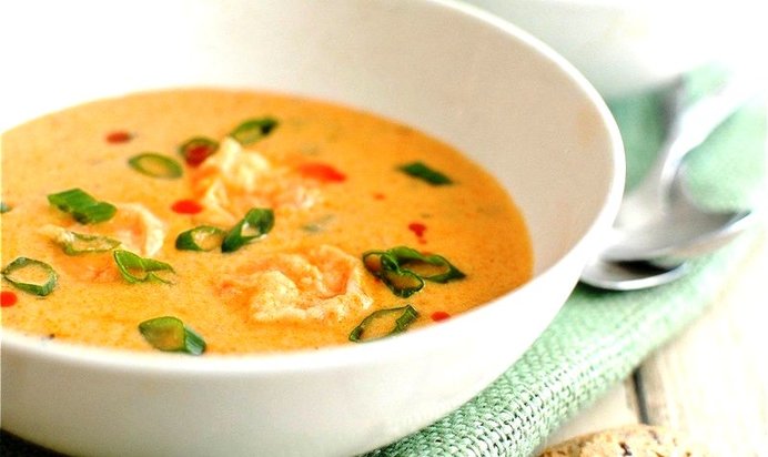 Сырный суп с креветками