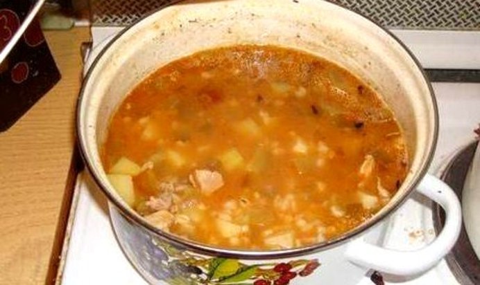 Рассольник на говяжьем бульоне классический