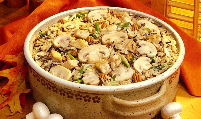 Постный плов с грибами