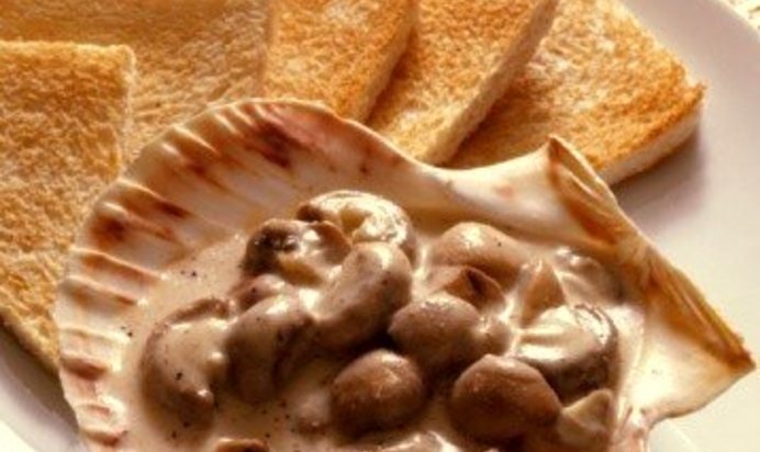 Тосты с грибами и сливочно-чесночным соусом