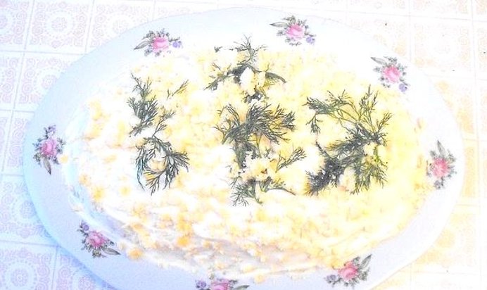 Салат Мимоза с сельдью