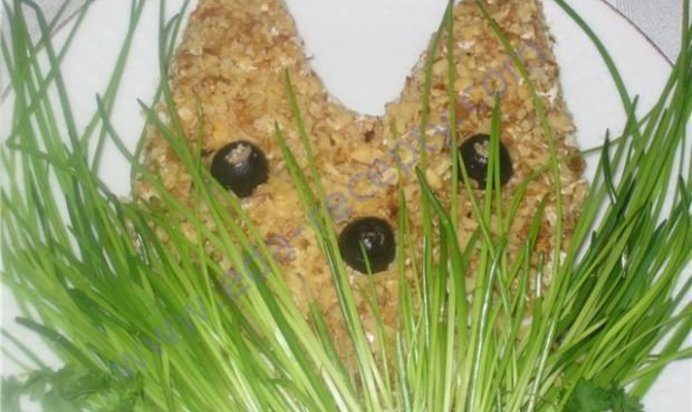 Новогодний салат кролик