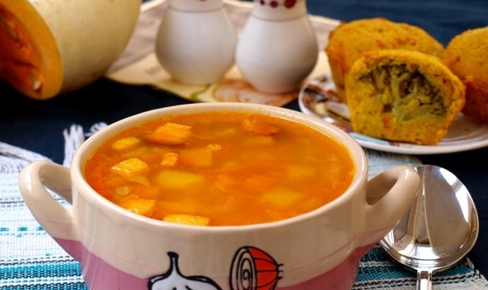 Гороховый суп с тыквой