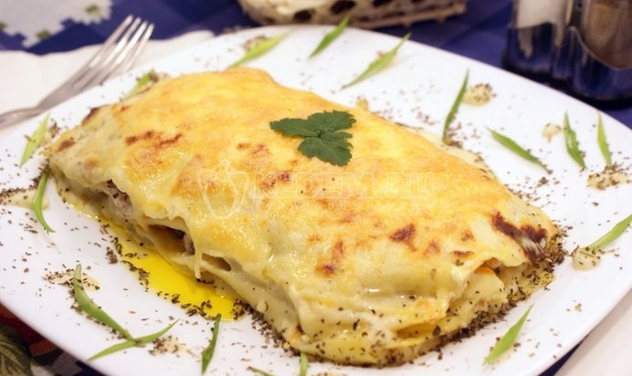 Лазанья с рыбой