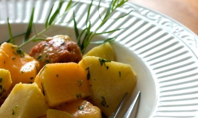 Салат из тыквы, дыни, яблок и лимона