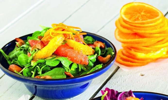 Салат с грейпфрутами и апельсинами