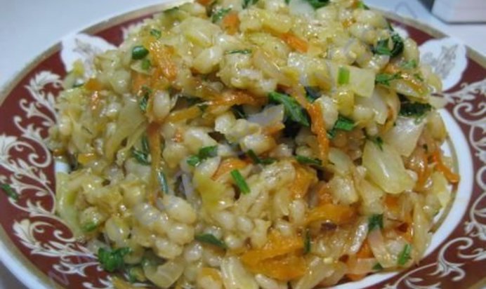 Перловка с квашеной капустой