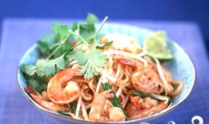 Рисовая лапша с креветками