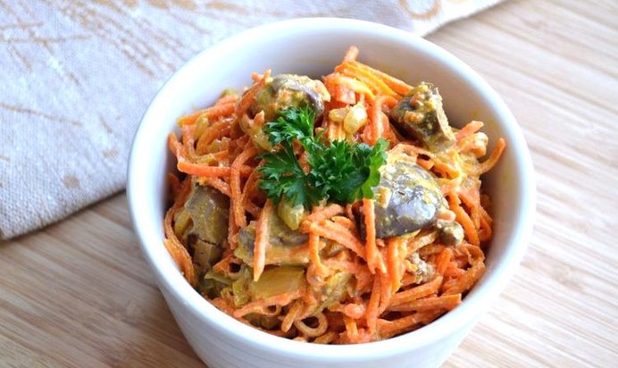 Корейская морковка с печенью