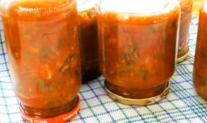 Салат из спаржевой фасоли на зиму