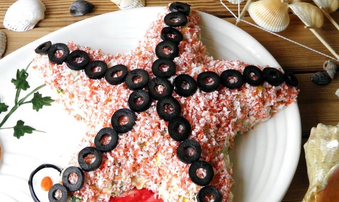 Салат Морская звезда с крабовыми палочками