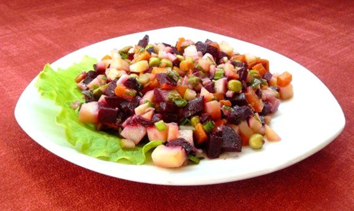 Винегрет с соленым огурцом