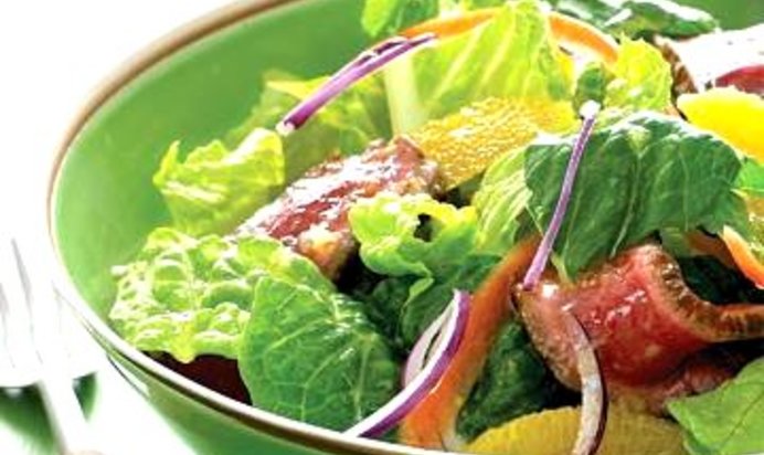 Салат из говядины с апельсинами