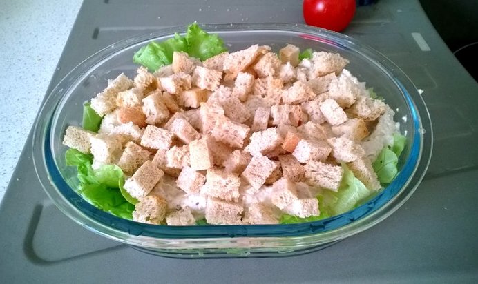 Салат «Цезарь» с тофу