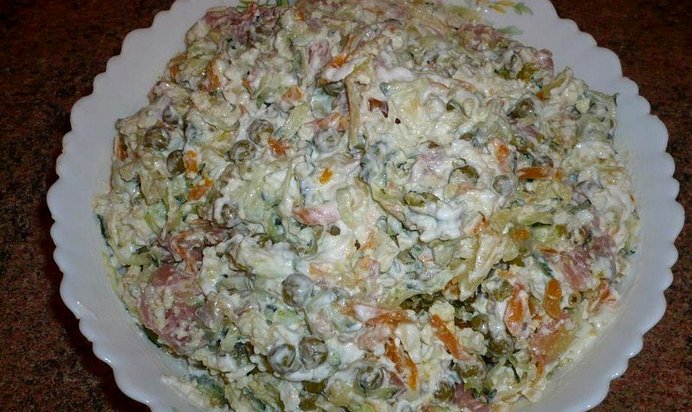 Оливье с семгой