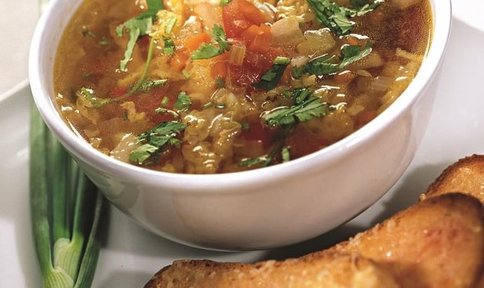 Марокканская овощная похлебка с гренками