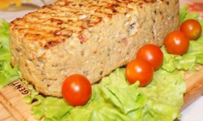 Куринный Хлеб с шампиньонами и болгарским перцом