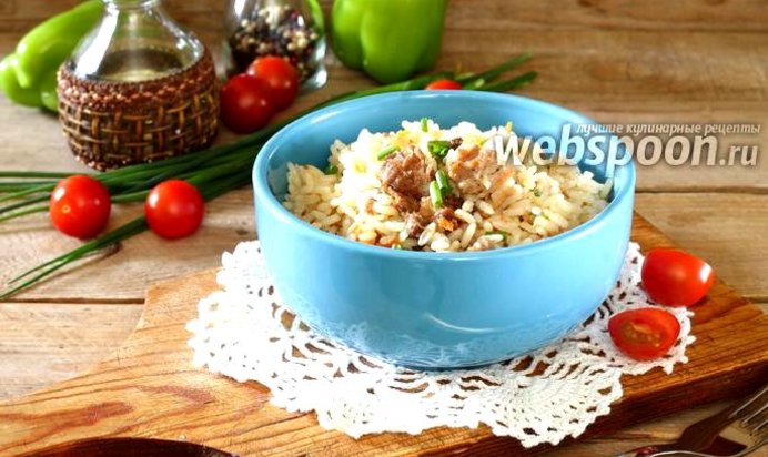 Плов с тушёнкой в мультиварке