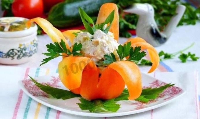 Салат Нежность в цветочной чашечке