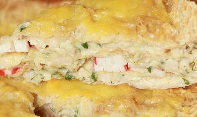 Торт фасолевый с крабовыми палочками