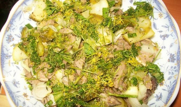 Салат Язык с огурцом