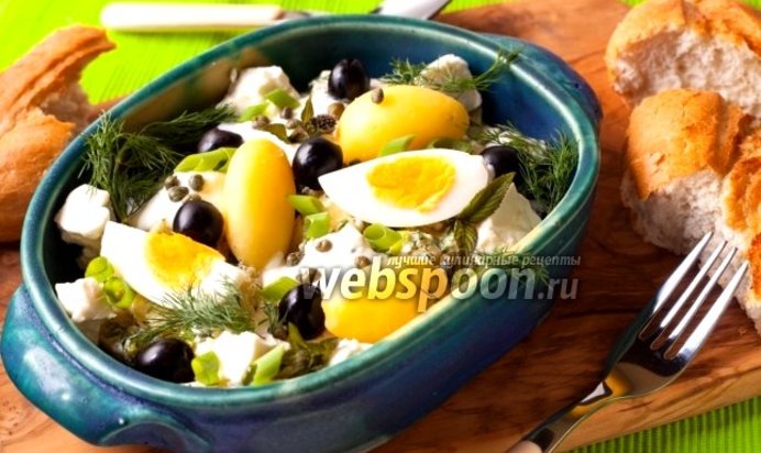 Греческий картофельный салат с фетой