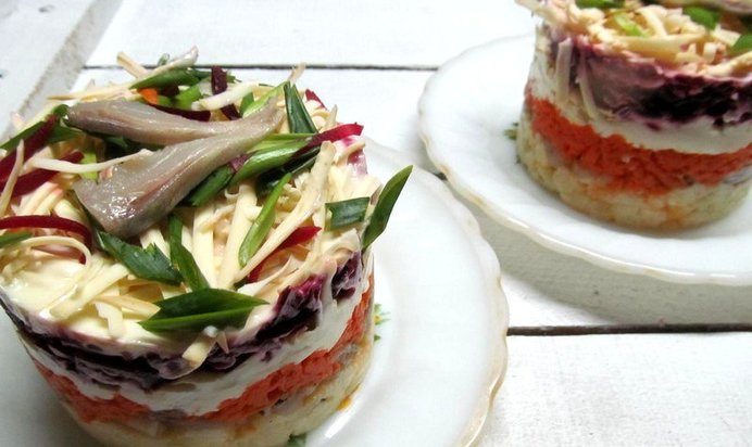 Сельдь под шубой с плавленным сырком